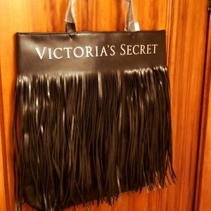 Leather fringe tote